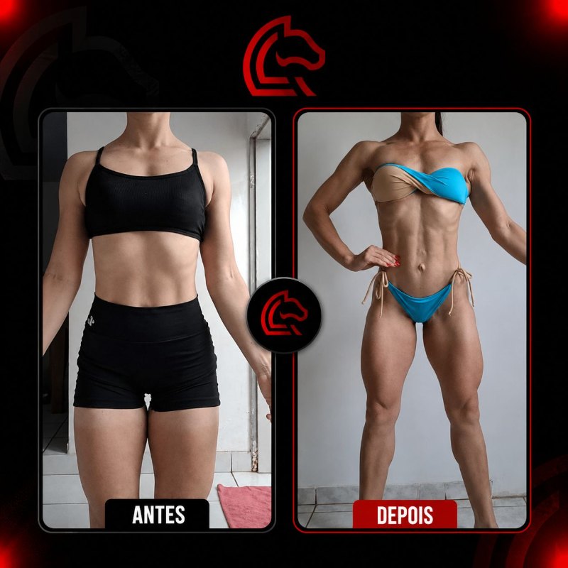Comparativo antes e depois de aluno do Pampa Team, com o rosto preservado